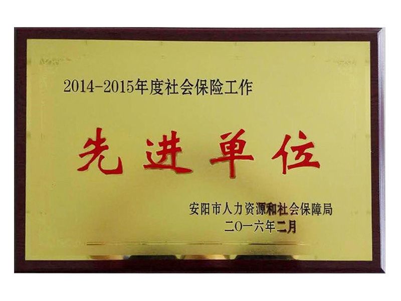 2015年社會(huì )保險工作先 進(jìn)單位